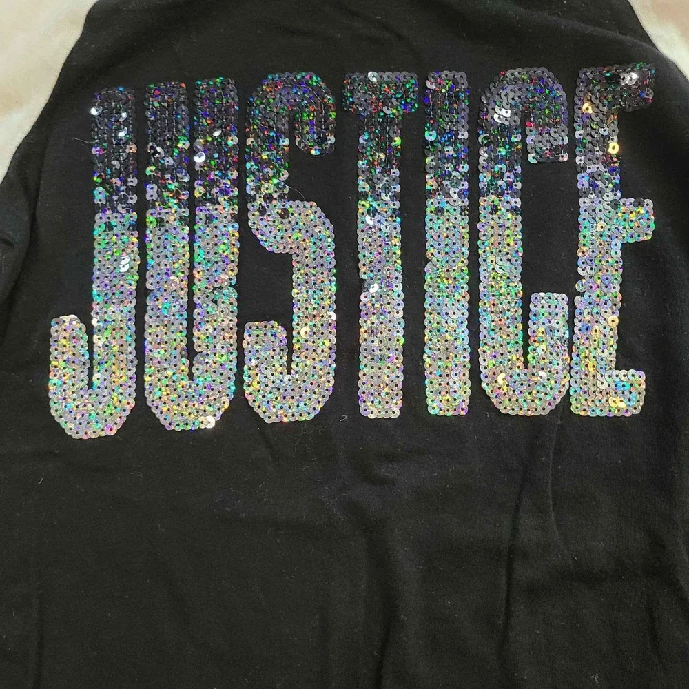Justice Top Short Lot Girls 12 Tie Dye Sequins Baseball Tee